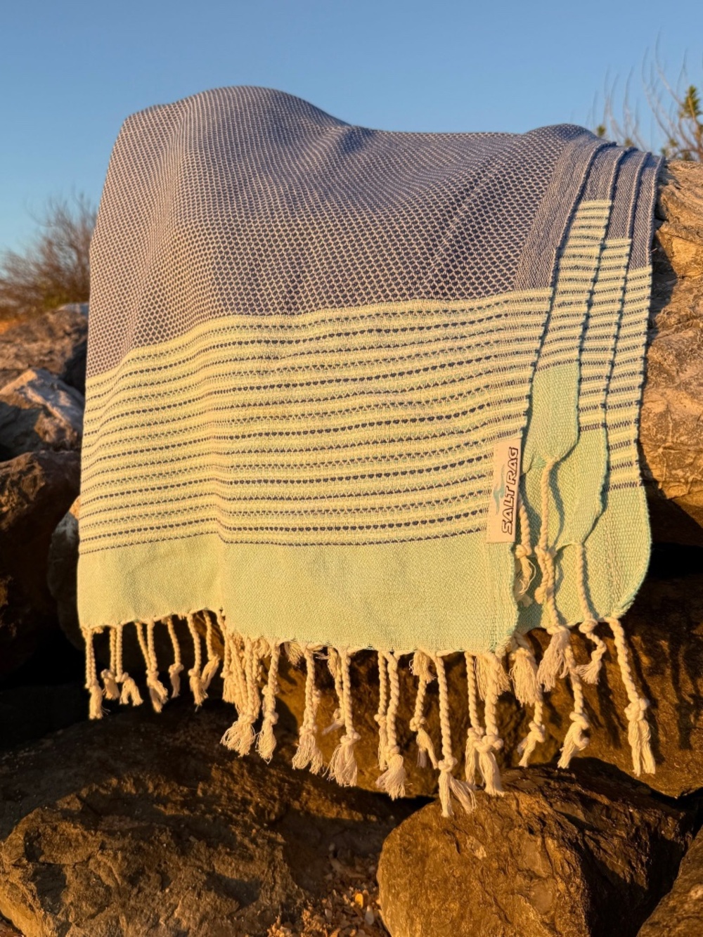 Angler Rag — Blue Salt Rag™ Sand-Resistant Turkish Beach Towel
